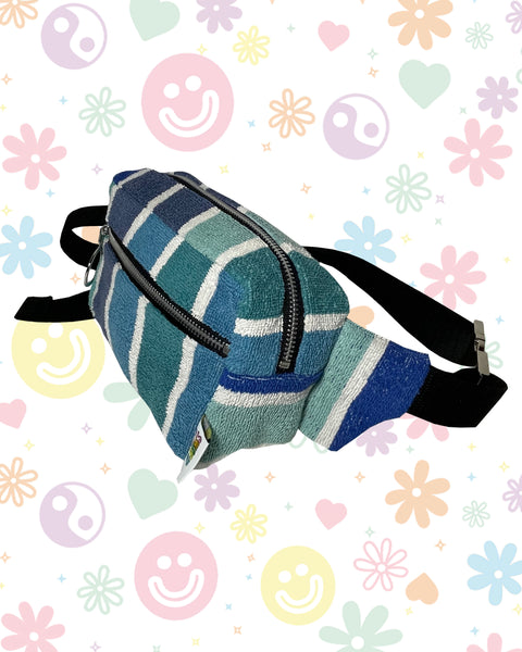 Blue Serene Tonal Towelling Bumbag
