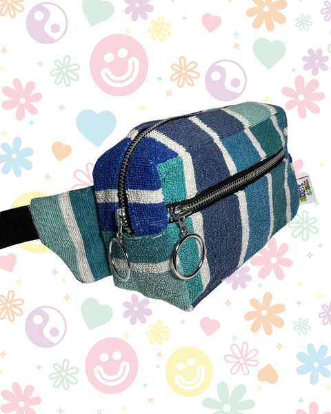 Blue Serene Tonal Towelling Bumbag
