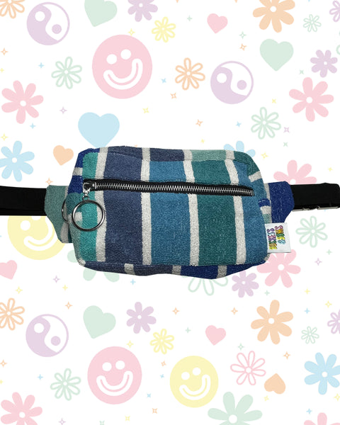 Blue Serene Tonal Towelling Bumbag