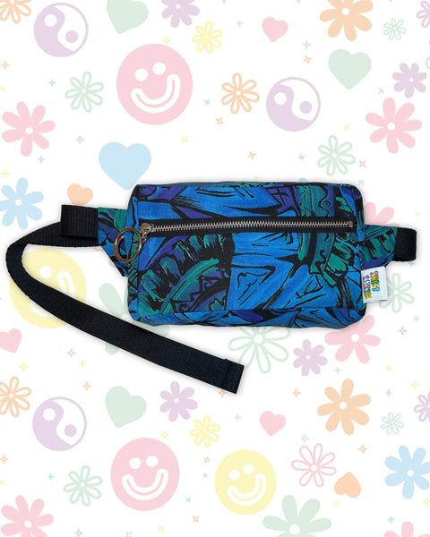 Blue, Purple & Green Retro Revival Funky Festival Bumbag - Made To Order