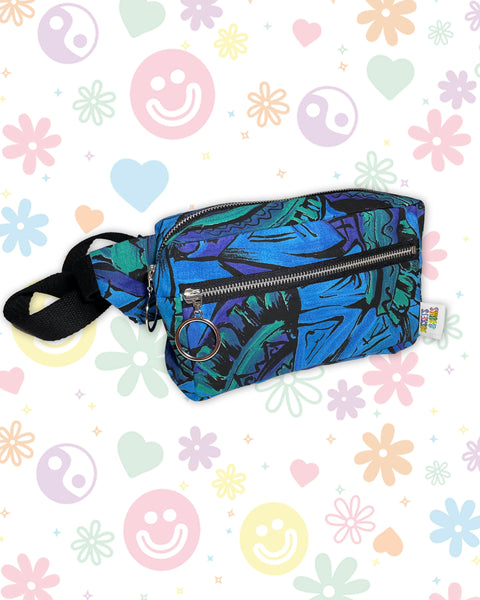 Blue, Purple & Green Retro Revival Funky Festival Bumbag - Made To Order