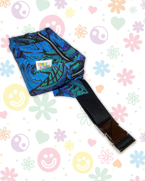 Blue, Purple & Green Retro Revival Funky Festival Bumbag - Made To Order