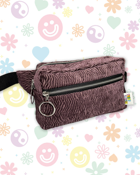 Plum Berry Zebra Print Jungle Jaunt Bumbag - Made to Order