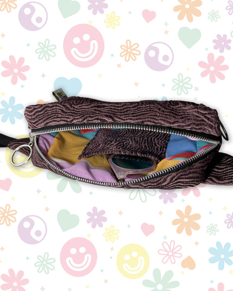 Plum Berry Zebra Print Jungle Jaunt Bumbag - Made to Order