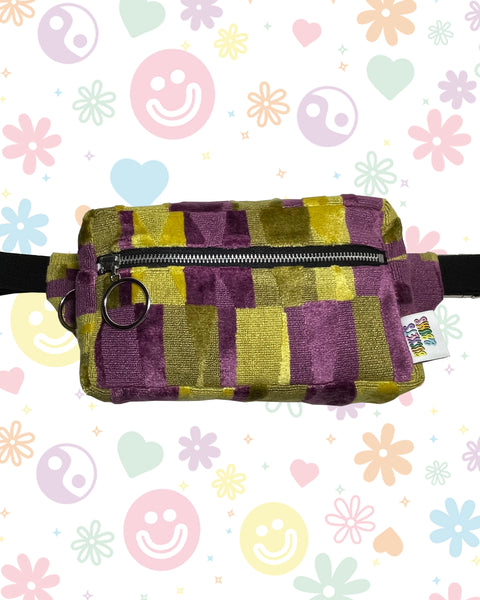 Purple & Gold Geometric Checkerboard Bumbag - Made to Order
