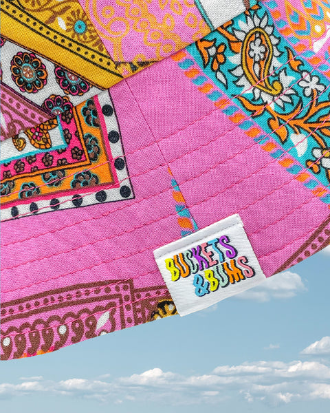 Pink Paisley Retro Bucket Hat