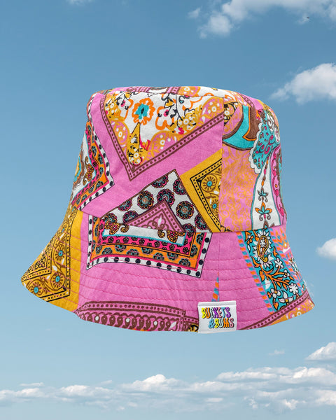 Pink Paisley Retro Bucket Hat