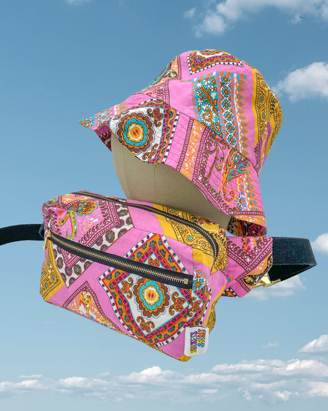 Pink Paisley Retro Bucket Hat