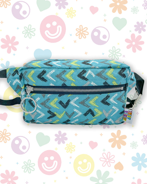 Blue Scribble Chevron Arrow Bumbag