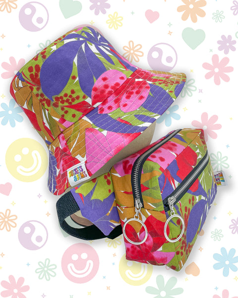 Dark Tropical Floral & Fauna Leafy Bumbag