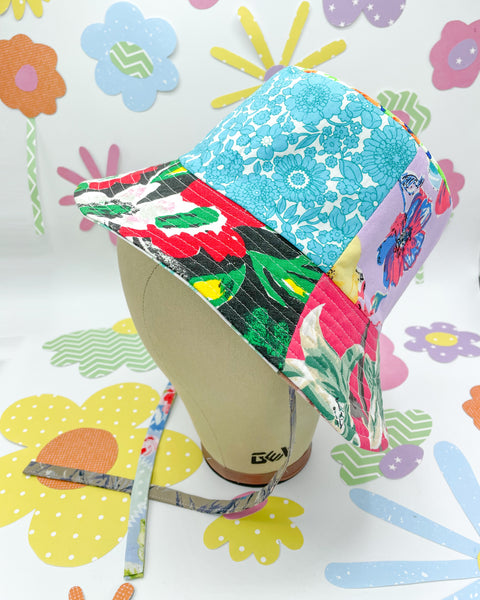 Fantastic floral patchwork bucket hat