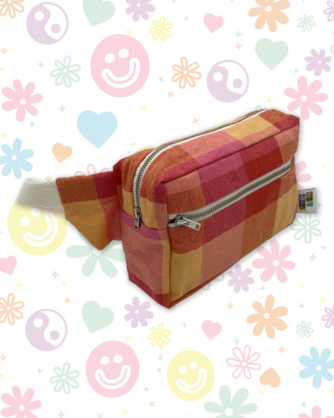 Pink & Orange Big Check Bumbag