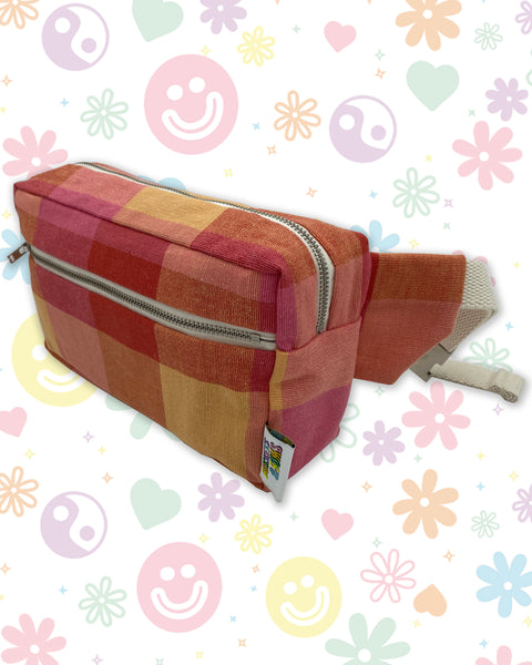 Pink & Orange Big Check Bumbag