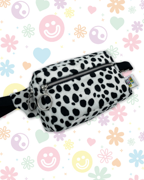 Dalmatian Print Upcycled Faux Fur Bumbag