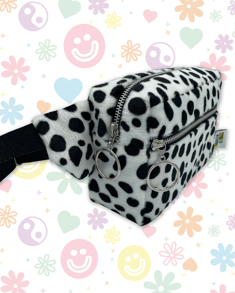 Dalmatian Print Upcycled Faux Fur Bumbag