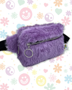 Lilac Fluffy Faux Fur Bumbag