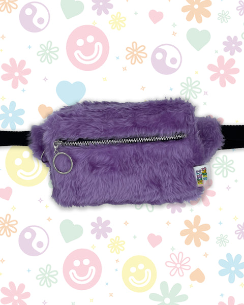 Lilac Fluffy Faux Fur Bumbag