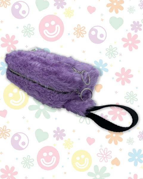 Lilac Fluffy Faux Fur Bumbag