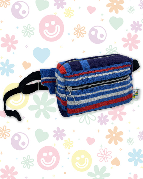 Nautical Stripe Red, White & Blue Towelling Bumbag