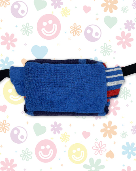 Nautical Stripe Red, White & Blue Towelling Bumbag