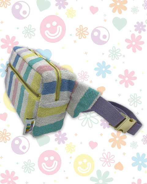 Nostalgic Pastel Stripe Towelling Bumbag