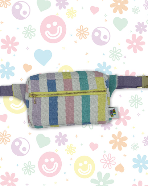 Nostalgic Pastel Stripe Towelling Bumbag