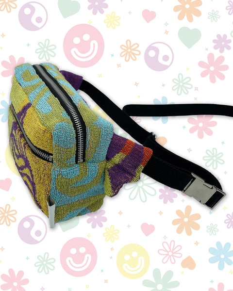 Yellow & Green Retro Shell Print Shell Yeah Towelling Bumbag