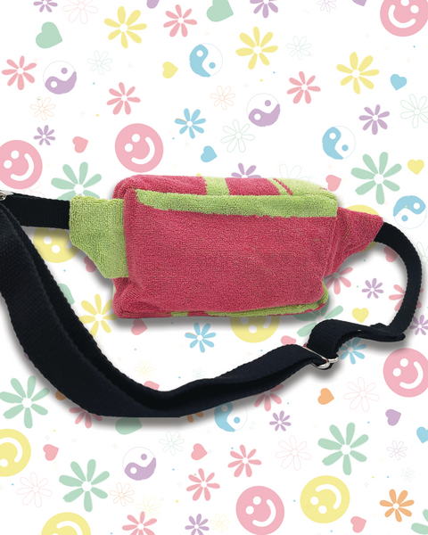 Pink & Green Upcycled Beach Towel Starfish Bumbag