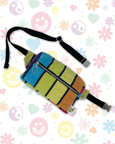 Beach Vibe Rainbow Stripe Towelling Bumbag