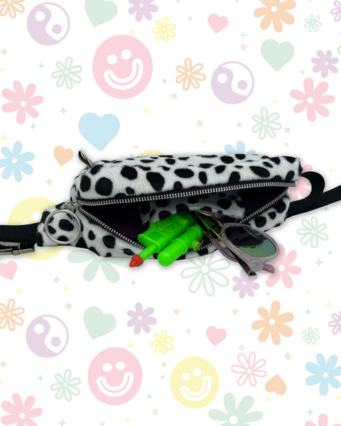 Dalmatian Print Upcycled Faux Fur Bumbag