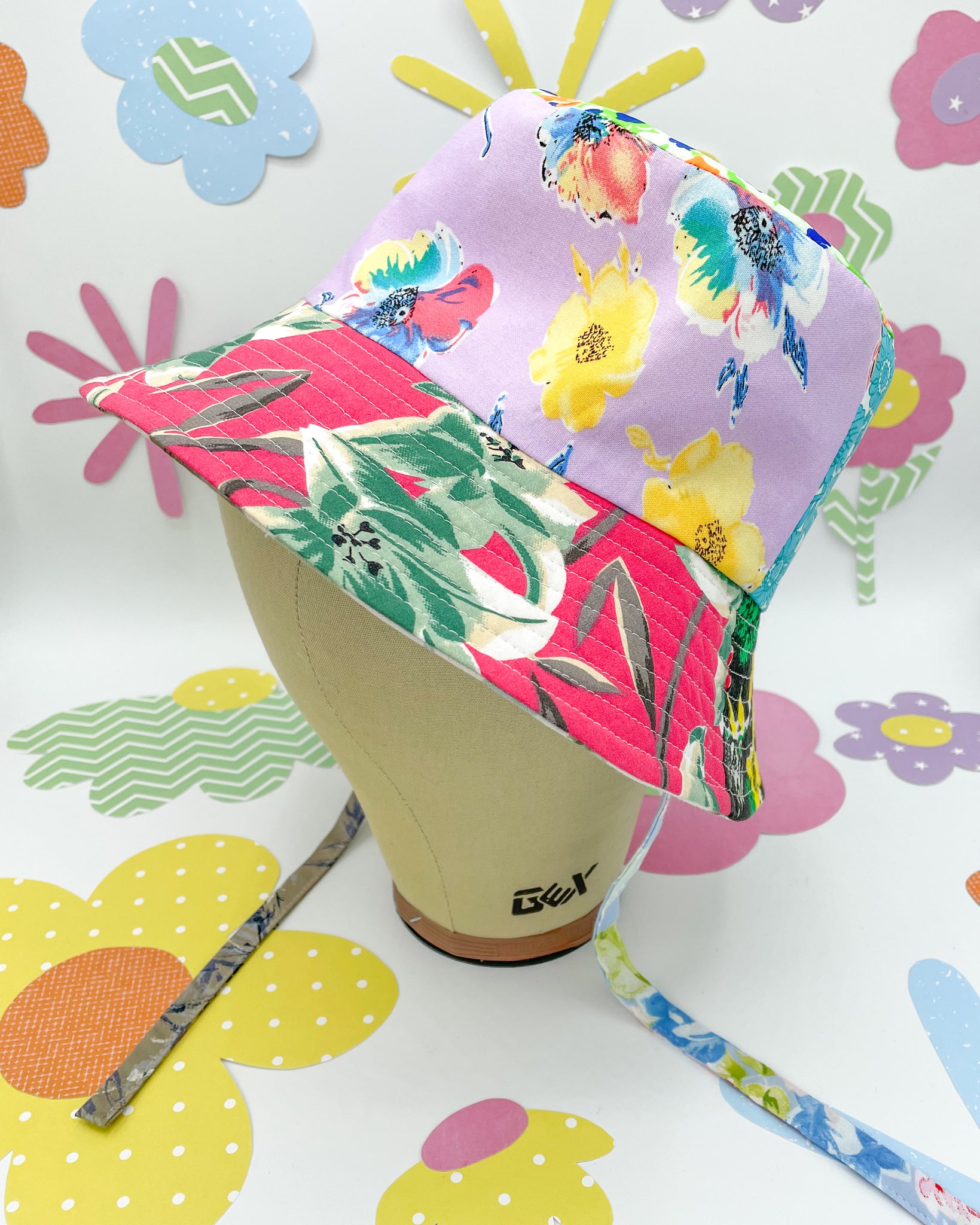 Fantastic floral bucket hat - every panel is a different floral fabric 